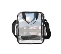 Ninainaid Mt. Fuji in Early Spring Transparent Lunch Bag with Print, Clear Food Box with Side Pockets & Strap for Work, School, Travel