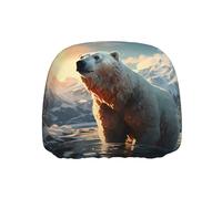 Ninainaid Polar bear in winter printing Car Headrest Cover 1 Pcs Stylish Headrest Protectors for Most Vehicle Models - Easy to Install.