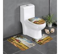 Ninainaid Ranch View 3 Piece Bathroom Rugs SetSuper Absorbent Quick Dry Bath MatsToilet Rug,Non Slip Extra Thick Shaggy Floor Mat for Shower Tub Sink