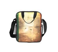 Ninainaid Retro Irish Flag Transparent Lunch Bag with Print, Clear Food Box with Side Pockets & Strap for Work, School, Travel