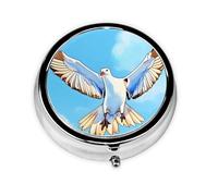 Ninainaid Seagulls in Flight Round Pill Box Portable for Pocket or Purse Organizer Pill Container Holder to Hold Vitamins, Medication, Fish Oil and Supplements