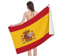 Ninainaid Spanish flag Bath Towel. Printed bath towel, women's, quick-drying microfiber, 100% polyester, travel, beach, and pool towel.