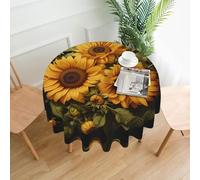 Ninainaid with the yellow sunflower Prints Tablecloth water-repellent fabric Washable Polyester Table Cloth Decorative Table Cover for Wedding Party Dining Banquet