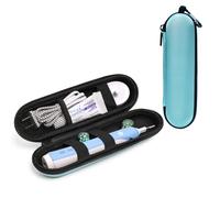 Nincha Compact Electric Toothbrush Travel Case, EVA Protective Storage Bag for Philips Sonicare/Oral-B, Waterproof Portable Carrying Case with Mesh Pocket & Elastic Bands (Cyan)