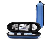 Nincha Compact Electric Toothbrush Travel Case, EVA Protective Storage Bag for Philips Sonicare/Oral-B, Waterproof Portable Carrying Case with Mesh Pocket & Elastic Bands (Blue)