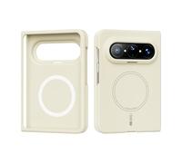nincyee Basic Magnetic Case Compatible with Huawei Pura X Max, Solid Color Skin-friendly Liquid Silicone Hide Magnetic Shell Slim Fit Fingerprint-resistant Yellow