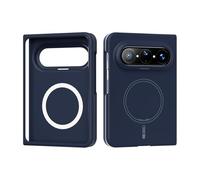 nincyee Basic Magnetic Case Compatible with Huawei Pura X Max, Solid Color Skin-friendly Liquid Silicone Hide Magnetic Shell Slim Fit Fingerprint-resistant Blue