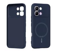 nincyee Basic Magnetic Case Compatible with Infinix Note Edge, Solid Color Skin-friendly Liquid Silicone Hide Magnetic Shell Slim Fit Fingerprint-resistant Blue