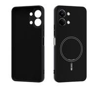 nincyee Basic Magnetic Case Compatible with Infinix Spark Go 3, Solid Color Skin-friendly Liquid Silicone Hide Magnetic Shell Slim Fit Fingerprint-resistant Black
