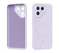 nincyee Basic Magnetic Case Compatible with Tecno Pova 7 Pro 5G, Solid Color Skin-friendly Liquid Silicone Hide Magnetic Shell Slim Fit Fingerprint-resistant Purple