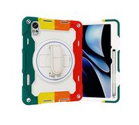 nincyee Tablet Case for Huawei MatePad Air 12" 2025/2024/Air 12X 2025, Kids Rainbow Heavy Duty Silicone Shockproof Case with Pencil Holder, Shoulder Strap, Rotating Fold Kickstand, Hand Strap