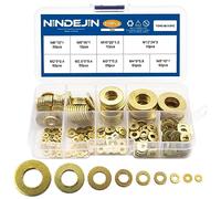 NINDEJIN 315 Pieces Brass Washer Assortment Kit, Metric Flat Washers, 9 Sizes Small Pure Brass Assorted for Screws, M2 M2.5 M3 M4 M5 M6 M8 M10 M12 Washer for Bolt, Metal Washers for Fastener