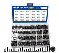 NINDEJIN 720pcs Carbon Steel Laptop Notebook Computer Screws Kit Set, Flat Head Phillips Screw Assortments, M1.4/1.7/2/2.5/3 Countersunk ssd Screws Accessories for SSD Toshiba DELL Sony Samsung