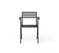 NINE 19 Outdoors Stacking Outdoor Chair w. Armrests 2 Pcs. Black
