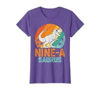 Nine A Saurus 9 Years Old T-Rex Dinosaur 9th Birthday Party T-Shirt
