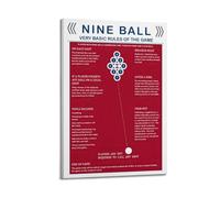 Nine Ball Game Rules Canvas Poster Wall Art Poster Suitable for Room Aesthetics And Decoration Bedroom And Living Room Frame-style 12x18inch(30x45cm)