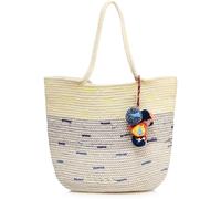 Nine By Savannah Miller Womens Navy Straw Shopper Bag