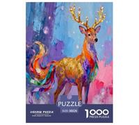 Nine-Colored Deer, 1000-piece Puzzle, Boosts Memory And Problem-solving Skills, Great for Display Or Keepsakes, Suitable for Ages 10+, Painted Style Animal, 38x26cm/1000pcs
