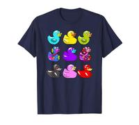 Nine Cool Rubber Ducks, Rainbow Duckie, Squeaky Rubber Ducky T-Shirt