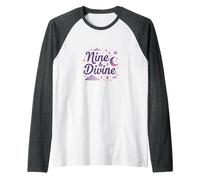 Nine & Divine: Celestial Magic for Dreamers Raglan Baseball Tee, Men, Dark Heather/White, S