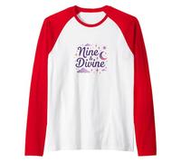 Nine & Divine: Celestial Magic for Dreamers Raglan Baseball Tee, Men, Red/White, S
