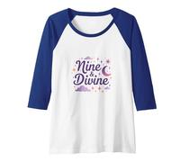 Nine & Divine: Celestial Magic for Dreamers Raglan Baseball Tee, Women, Royal Blue/White, L