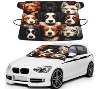 Nine Dogs Print Car Windshield Cover For Ice And Snow Universal Fit For Most Cars Multifuntional Ice Protector Keep Snow Frost Off