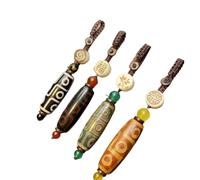 Nine Eye Tibet Dzi Pendant Keychain Keyring Stone Materials Fashionable Style Tibet Heaven Bead Bring Good Luck Practical design