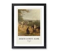 Nine Greyhounds Vol.1 By Jacques Laurent Agasse Exhibition Museum Painting Framed Print | A2 Black Framed Wall Art | Ready to Hang | Modern Historical Picture | Living Room Bedroom Lounge Office
