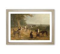 Nine Greyhounds Vol.1 by Jacques-Laurent Agasse Framed Print | A2 Oak Framed Wall Art | Ready to Hang | Modern Nature Picture | Living Room Bedroom Lounge Office