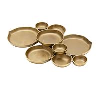 Nine Grid Serving Tray - Decorative Multi Bowl Plate For Entertaining | Aluminum With Spacious Compartments, Display Platter For Snacks Chips Nuts Meals Dining Events