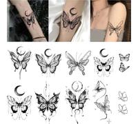 Nine-headed Medusa Herbal Flower Arm Snake Temporary Tattoo, Semi-permanent Waterproof And Rub-proof Arm Fake Tattoos(B-10pcs)