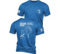 Nine Line Land Shark T-Shirt for Men, Patriotic German Shepherd K9 Shirt, USA Made Military Law Enforcement Graphic Shirt, True Royal, Large