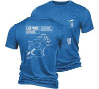 Nine Line LandShark Tri Blend T-Shirt - Unisex True Royal Patriotic T-Shirt - Dropline Logo and American Flag on Sleeve, True Royal, Large