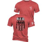 Nine Line Red Friday T-Shirt for Men, Remember Everyone Deployed Military Veteran Shirt, Patriotic American Flag USA Made, Red, XL