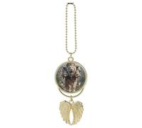 Nine Lions Car Hanging Pendant, Zinc Alloy Rearview Mirror Charms - Relieve Visual Fatigue, Vintage Keychain Pendant, Lucky Car Interior Hanging Decoration, Golden-Style