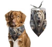 Nine Lions Dog Bandanas for Feeding Grooming, Triangle Pet Bibs Washable Pets Scarf for Cats & Dogs