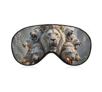 Nine Lions Eye Mask for Women & Men, Breathable & Adjustable Eye Cover, Ultra Soft Sleep Mask, Lightweight Travel Blindfold for Airplane, Nap, Night Sleeping