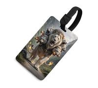 Nine Lions Luggage Tags Durable TPU Suitcase Tag with Info Card, Scratch-Resistant Bag Tags for Suitcases, Travel Bags & Backpacks, Easy to Identify, Black-style, One Size, classic