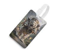Nine Lions Luggage Tags Durable TPU Suitcase Tag with Info Card, Scratch-Resistant Bag Tags for Suitcases, Travel Bags & Backpacks, Easy to Identify, White-style, One Size, classic