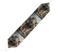 Nine Lions Table Runner for Dining Table, Short Plush Runners Washable & Durable Tablerunner Modern Home Decor for Wedding, Kitchen, Holiday 178*33cm