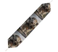 Nine Lions Table Runner for Dining Table, Short Plush Runners Washable & Durable Tablerunner Modern Home Decor for Wedding, Kitchen, Holiday 229*33cm