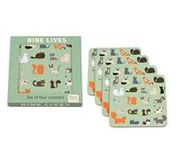 Nine Lives Cat Coasters (set Of 4)