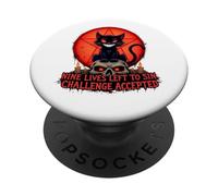 Nine Lives Left To Sin Funny Evil Cat Gothic Design PopSockets Adhesive PopGrip