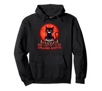 Nine Lives Left To Sin Funny Evil Cat Gothic Design Pullover Hoodie