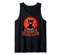 Nine Lives Left to Sin Funny Evil Cat Gothic Design Tank Top