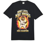 Nine Lives Nine Innings Cat Champion Comfort Colors Adult Heavyweight T-Shirt