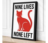Nine Lives None Left Canvas Wall Art Print 18x12 Inch