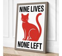 Nine Lives None Left Canvas Wall Art Print 18x12 Inch (46 x 30 cm)