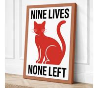 Nine Lives None Left Canvas Wall Art Print 18x12 Inch (46 x 30 cm)